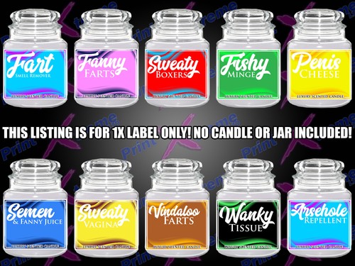Novelty candle label - novelty, funny