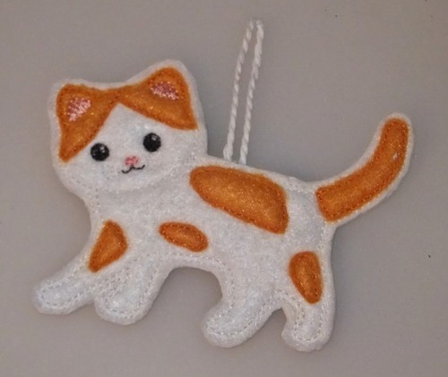 Felt cat hanging decoration - hanging,