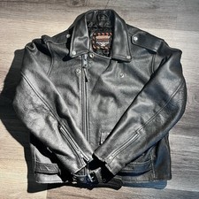 Vintage Interstate Leather Biker Jacket Size L  No Flaws Same Day/next Day Ship