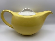 Vintage Bristol Teapot Yellow and White 1950s Bristol Art Deco Teapot