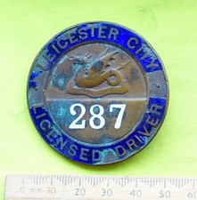 Leicester City Licensed Driver (TAXI) enamel badge Lapel car automobile No.287