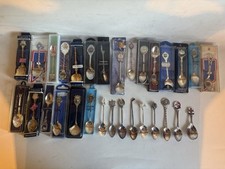 30 Souvenir Spoons Silver Plated Job Lot (May Contain Other Metals) Au11