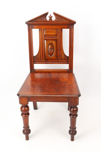 Victorian walnut hall chair - chair,