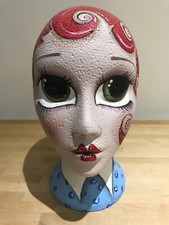 Designer Mannequin head hand painted vintage 1940s style red hair 