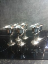Vintage Goblets - Silver Plate Wine Goblets - Set Of 6Silver Tone Metal Glasses