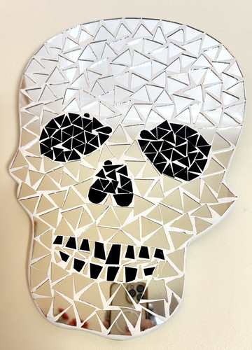 Mosaic skull mirror x - skull,
