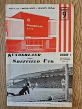 1967/68 Sunderland V Sheffield United Div1 Football Programme Good Condition
