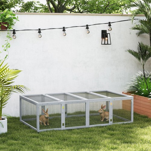 Pawhut rabbit hutch cage - rabbit,