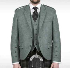 Lovat Green Crial Argyle kilt jacket and waistcoat wedding highland kilt jacket