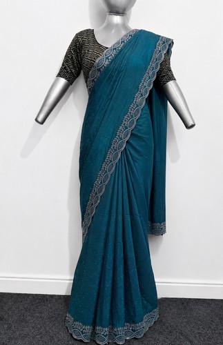 Elegant teal blue embellished - elegant,