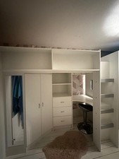 Stamford High Sleeper Bed with Desk and Wardrobe. In Great Condition.