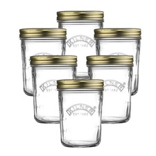Kilner Canning Glass Jars 6pc Kilner 350ml Wide Mouth Containers Preserve Jars