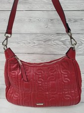 Gionni Red Pu Chain Stitch Shoulder Bag. PS