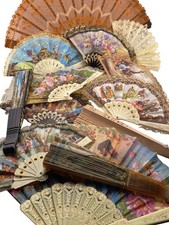 Quantity of Vintage Souvenir Folding Fans: Belgium, Saint Michel, etc. (14)