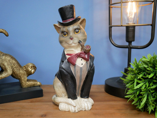 Gentleman cat ornament statue - ornament,