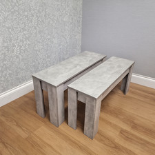 Set of 2 Grey Dining Benches