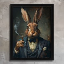 Retro Hare Art Print Vintage