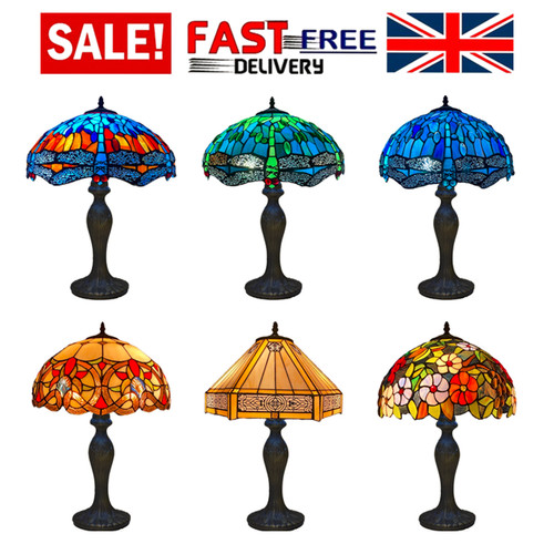 Tiffany style table lamp - table, 16"