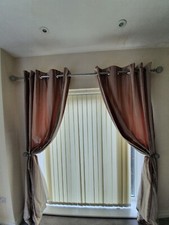 2 pairs NEXT curtains used  Poles and diamante tie backs