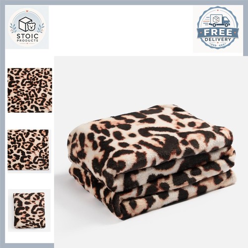 Leopard print fleece throw - print,