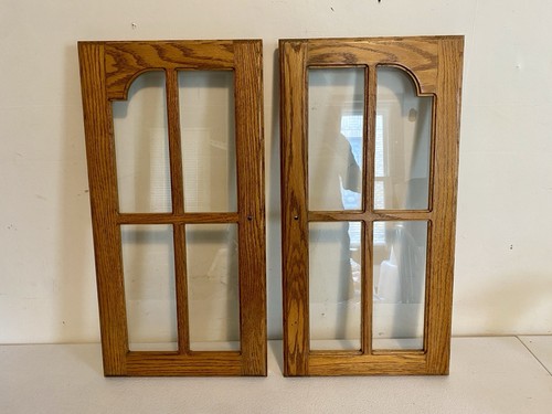 Pair medium oak grid - medium, window