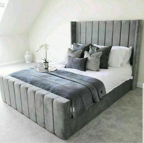 Winged bed frame upholstered - winged,