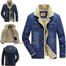 Mens Denim Jeans Fur Collar
