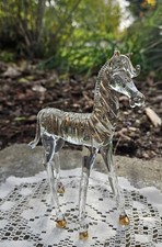 VTG Horse Clear Glass & Gold