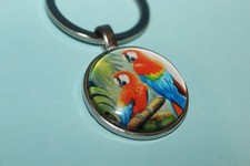 Scarlet macaw parrot keyring