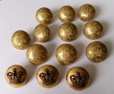 13 Antique Livery(?) buttons some featuring Crowns unidentified Firmin & Jennens