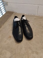 Mens Catesby Formal Black Shoes Square Toe 3 Hole Fastening UK Size 10