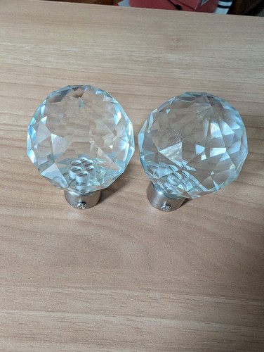 Pair chrome curtain pole - pair,