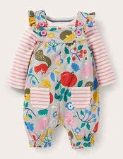 Ex Boden Girls Forest Friends Animals Dungarees & Top Bodysuit Outfit 0-3 Years