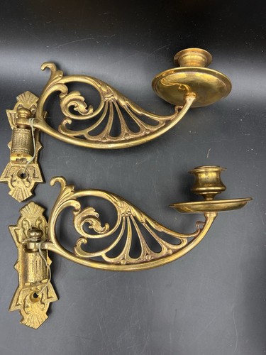 Antique brass piano wall - antique,