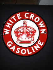 enamel sign white crown