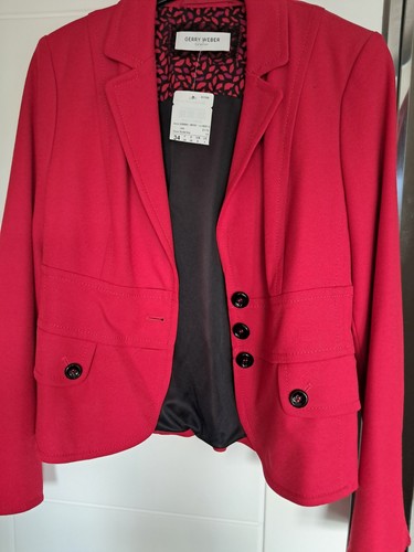 Red fitted jacket - fitted, 8
