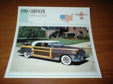 1950 CHRYSLER TOWN & COUNTRY  INFO SPEC SHEET PHOTO PICTURE 50 WOODY★★