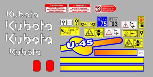 Kubota decals stickers - 45,