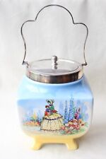 Art Deco 'Crinoline Lady' Biscuit Barrel by Lancaster & Sons Ltd, Hanley England