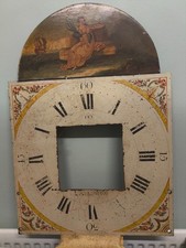 Grandfather Long Clock Face 48cm x 33 Hand Painted Vintage