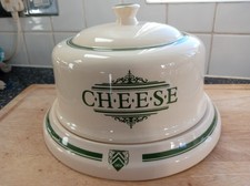 The 1869 Victorian Pottery green and cream cheese dome and base.