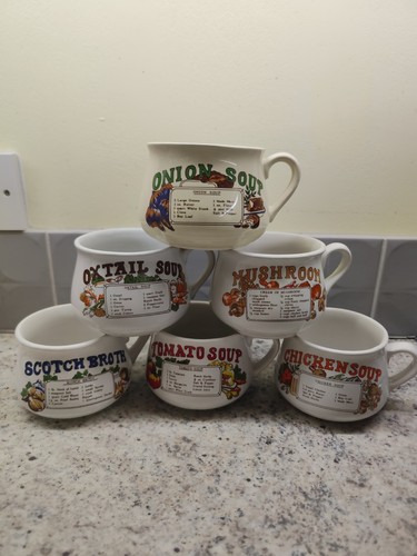 Ceramic recipe soup - mugs, with
