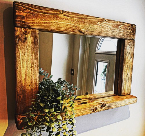 Handmade wooden mirror perfect