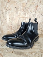 Mens Loake Ascot Black Leather Ankle Made In England Chelsea Boots Size UK8