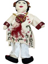 Handcrafted Cloth Doll Embroidered Traditional Outfit 30cm