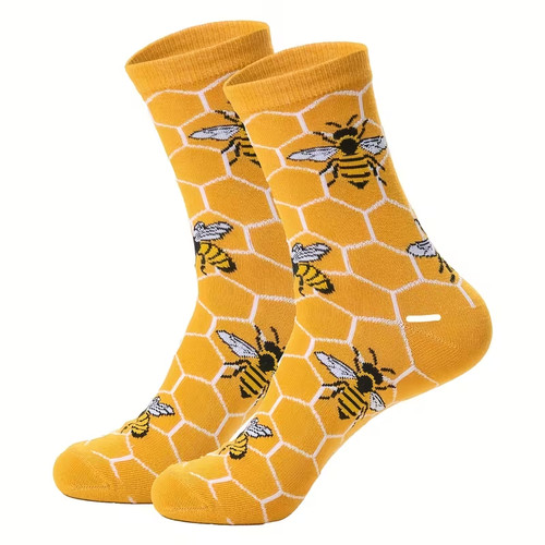 Honey bee socks - bee, yellow
