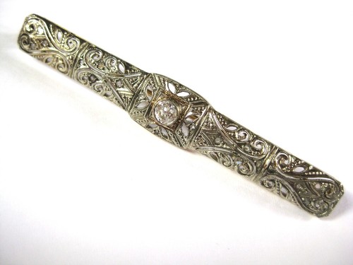 Art deco brooch - gold, 750