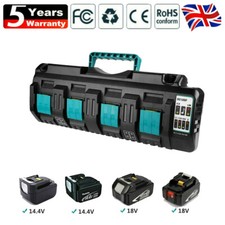 DC18SF 14.4v-18v Multi 4-Ports Fast Charger for Makita Battery BL18 BL14 Series