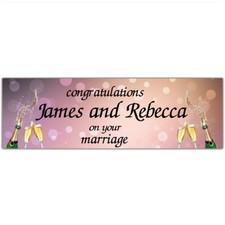 2 personalised wedding engagement banner party decoration poster just married