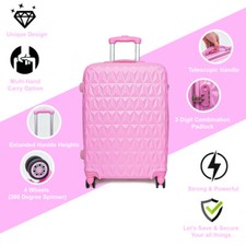 Hard Shell PC+ABS Cabin Suitcase 4 Wheel Travel Luggage Trolley Lightweight Case